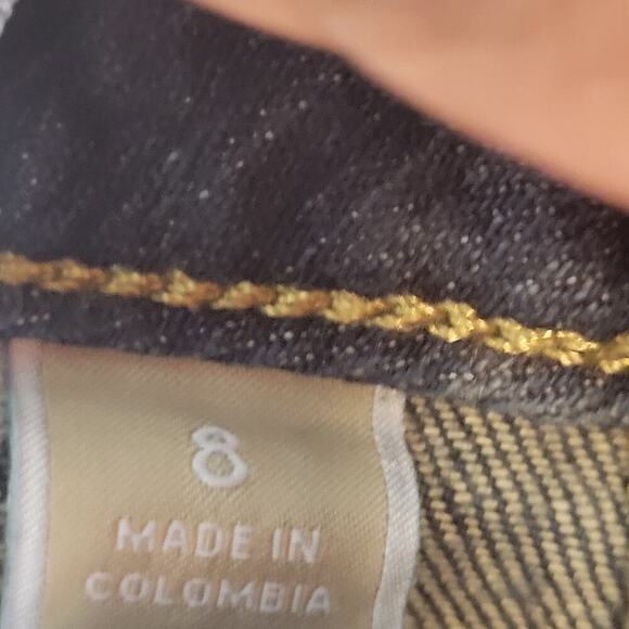 Michael Kors Womens Cropped Izzy‎ Skinny Denim Jeans Sz 8 Blue Dark Wash Stretch - Picture 10 of 12